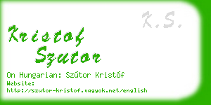 kristof szutor business card