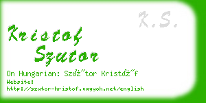 kristof szutor business card